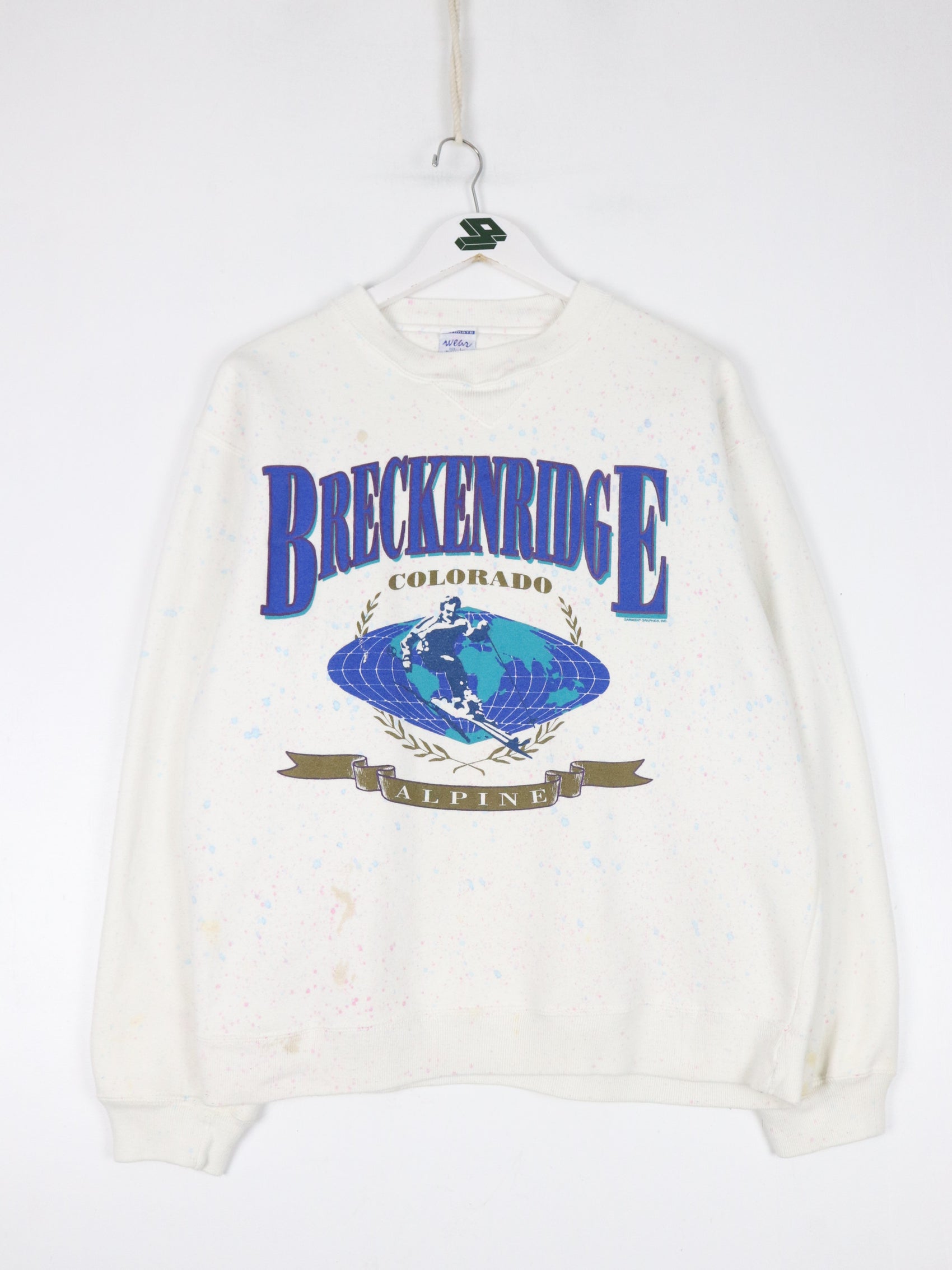 Vintage Breckenridge Sweatshirt Fits Mens Medium White Ski