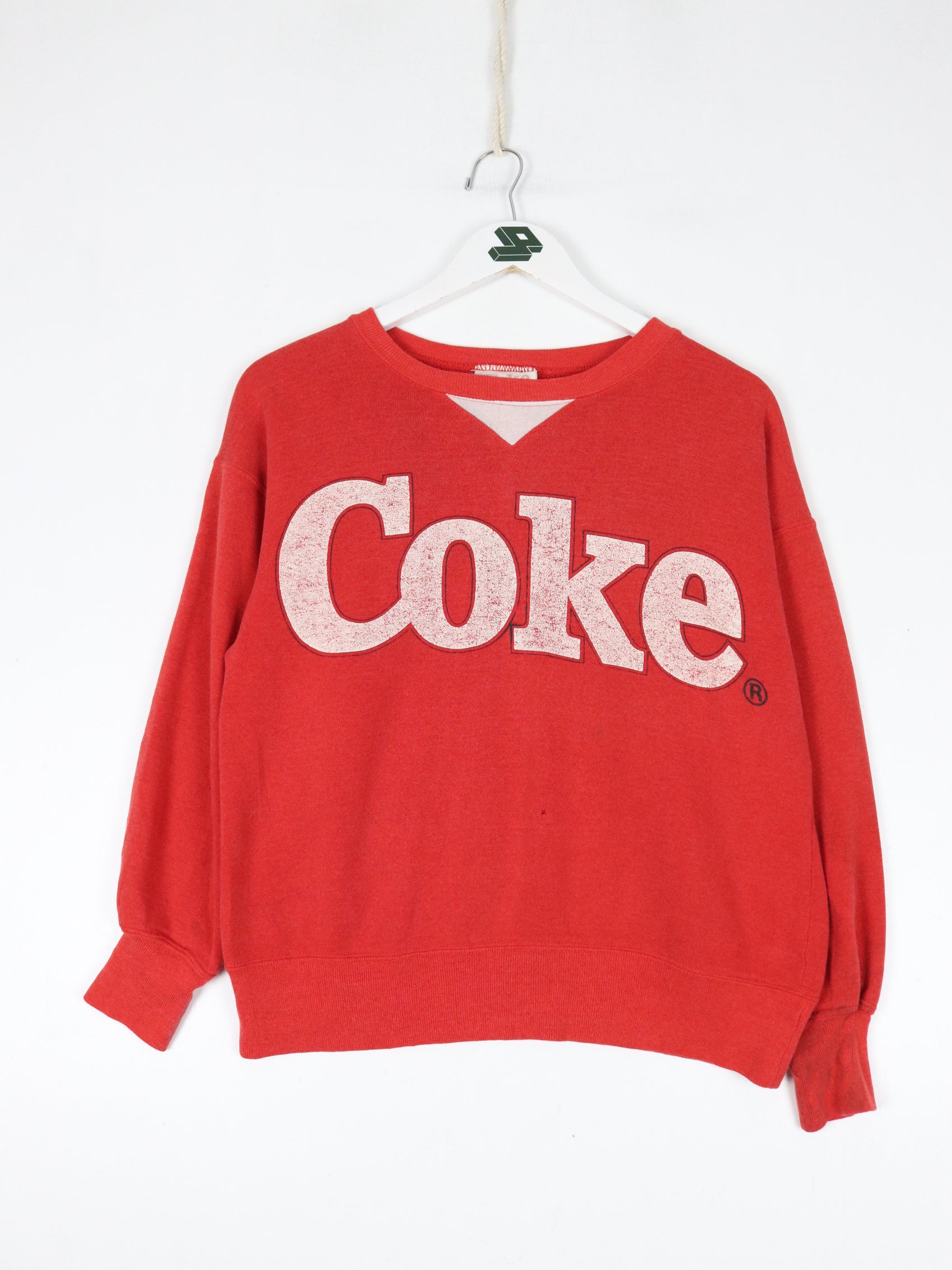 Vintage Coca Cola Sweatshirt Mens Small Red 80s 90s
