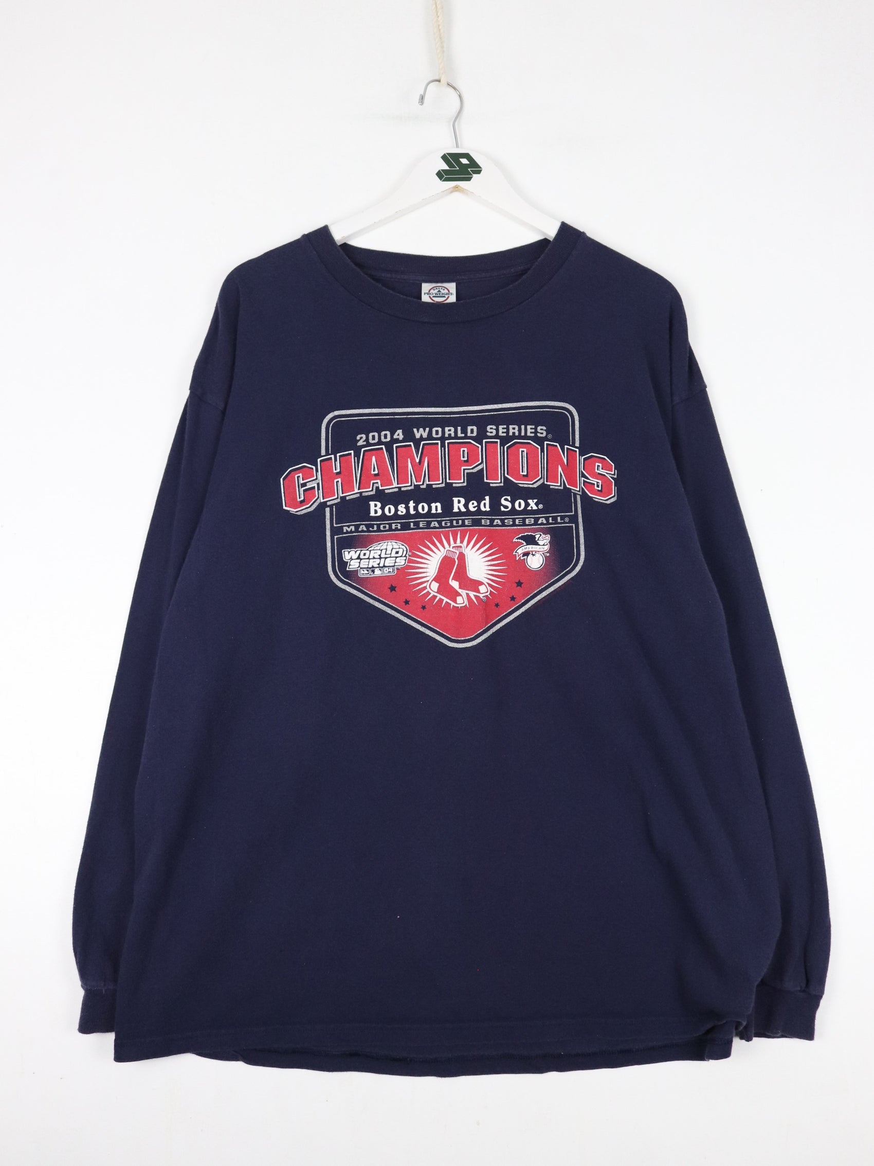 Vintage Boston Red Sox T Shirt Mens XL Blue Long Sleeve MLB