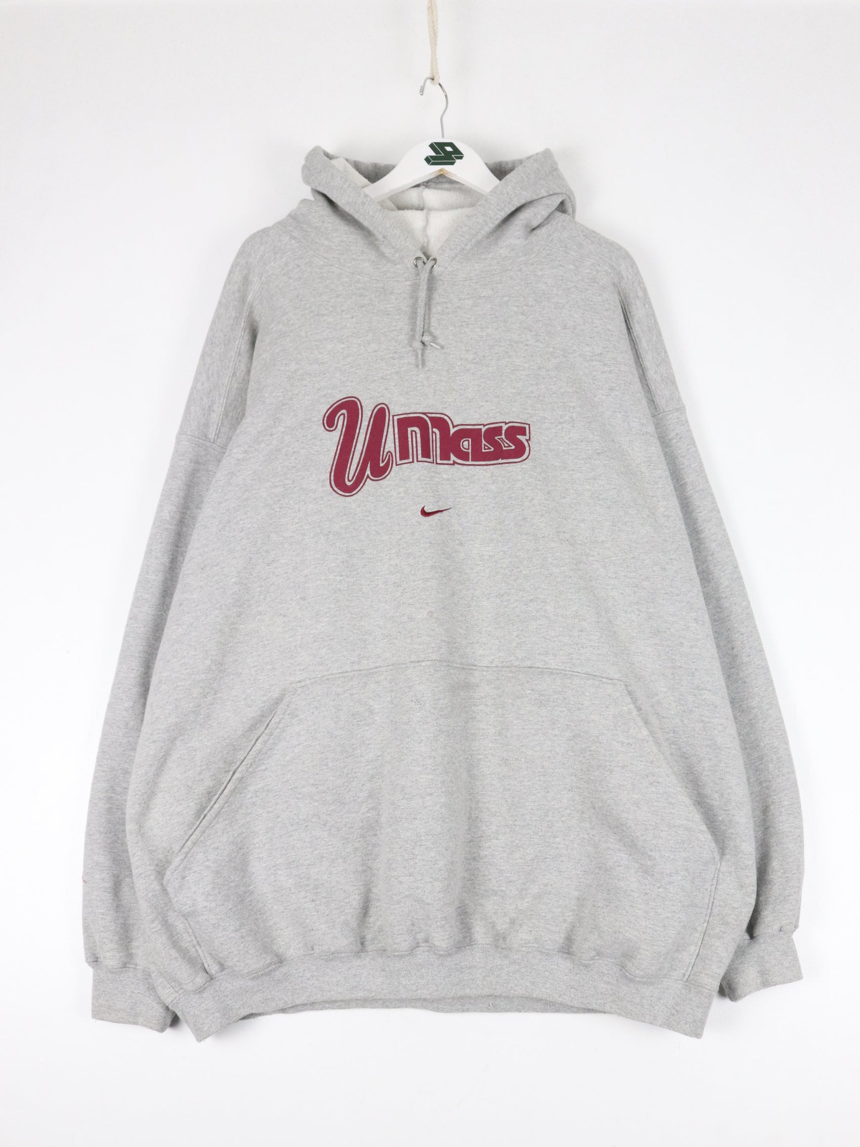 Vintage University of Massachusetts Sweatshirt Mens 3XL Grey Nike Hoodie