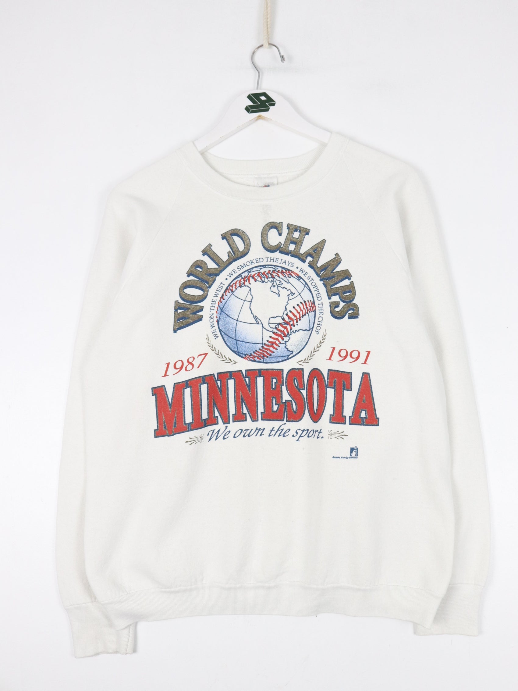 Vintage Minnesota Twins Sweatshirt Fits Mens Small White 90s MLB