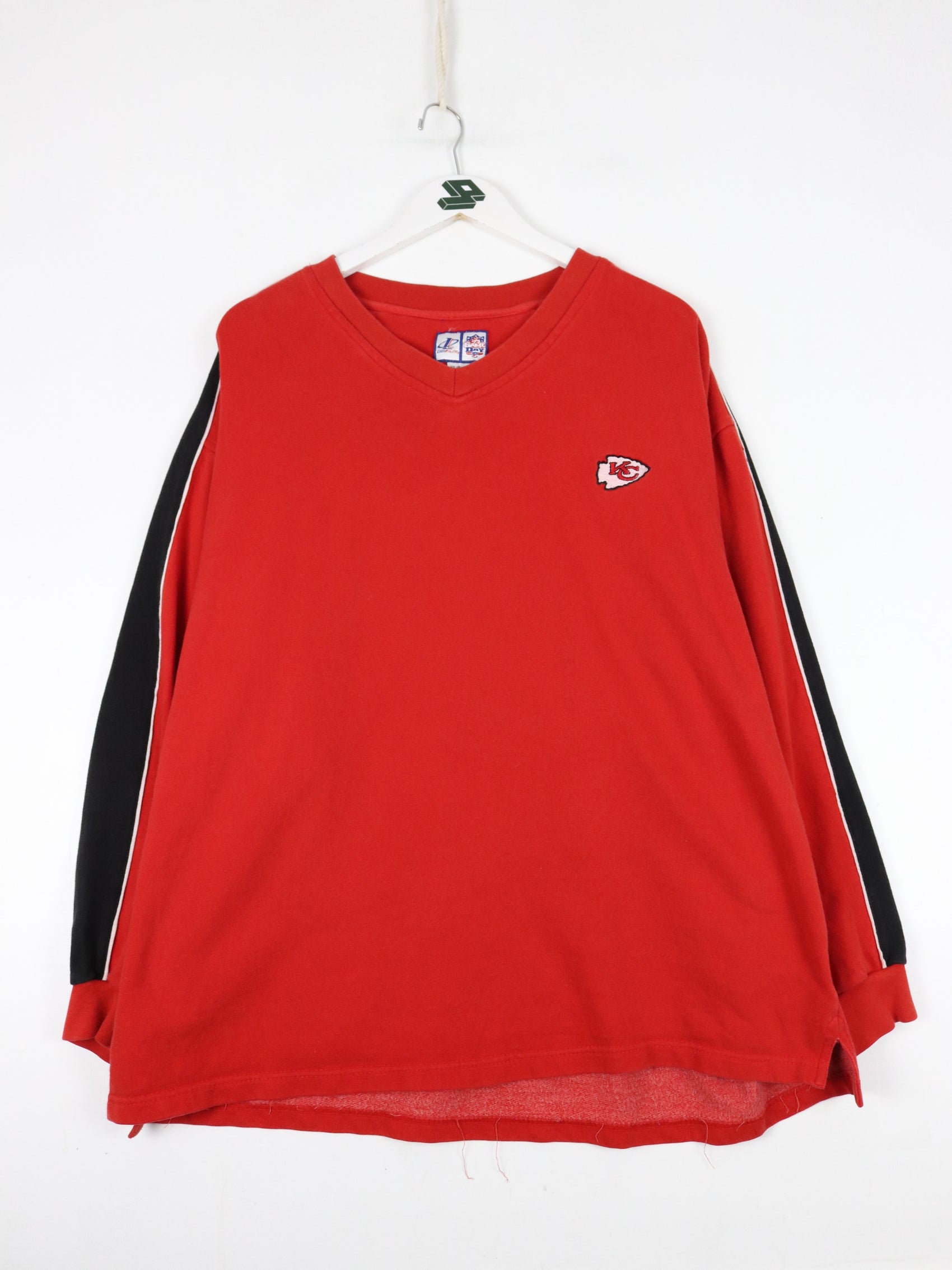 Vintage Kansas City Chiefs Sweatshirt Mens XL Red V Neck NFL Sweater