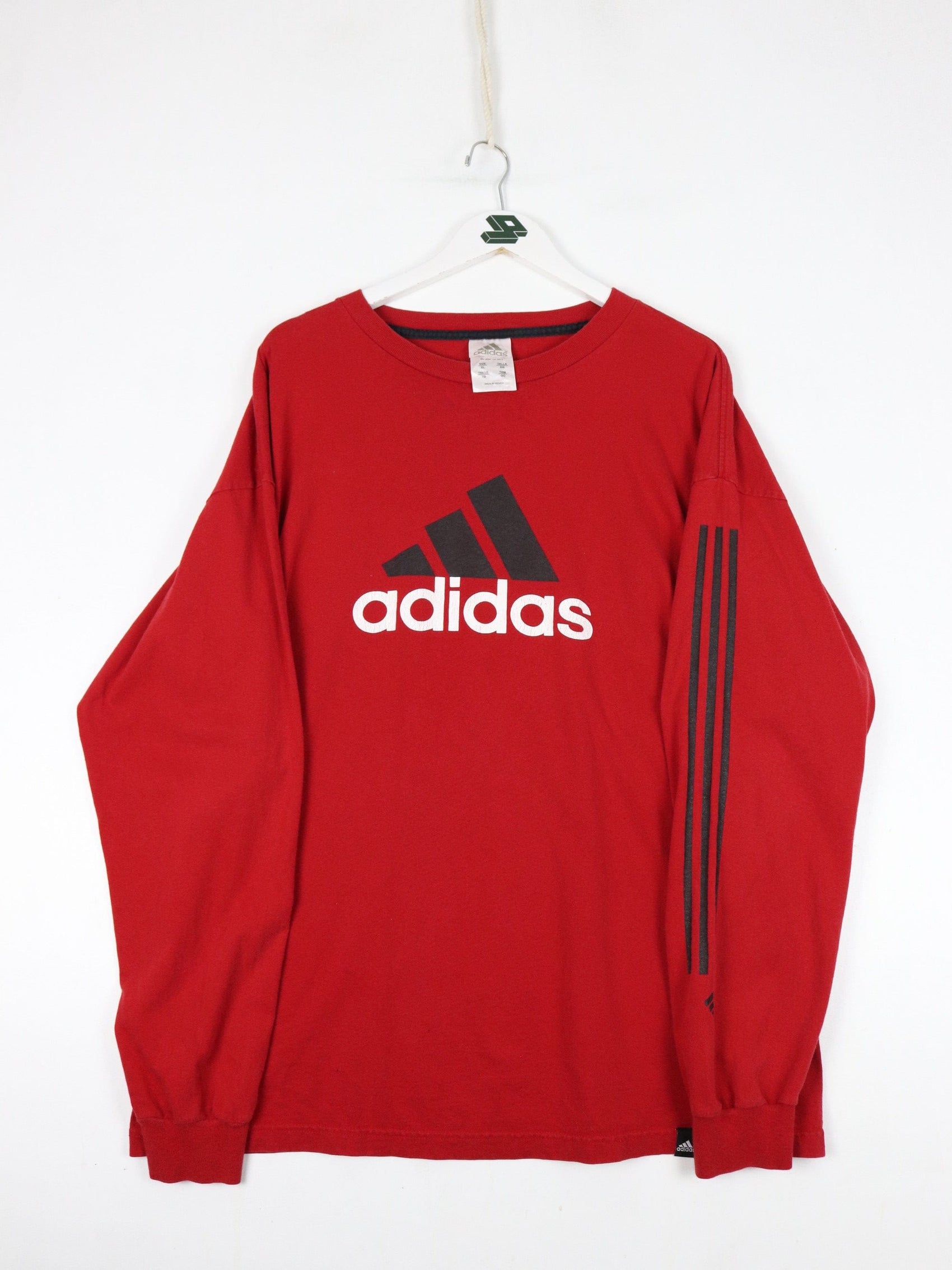 Adidas T-Shirts & Tank Tops Adidas T Shirt Fits Mens 2XL Red Long Sleeve