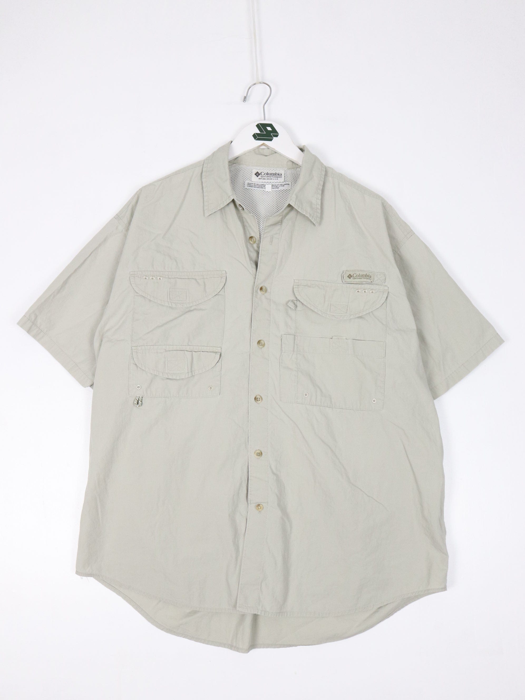 Vintage Columbia Shirt Fits Mens Large Brown Fishing PFG Outdoors Button Up