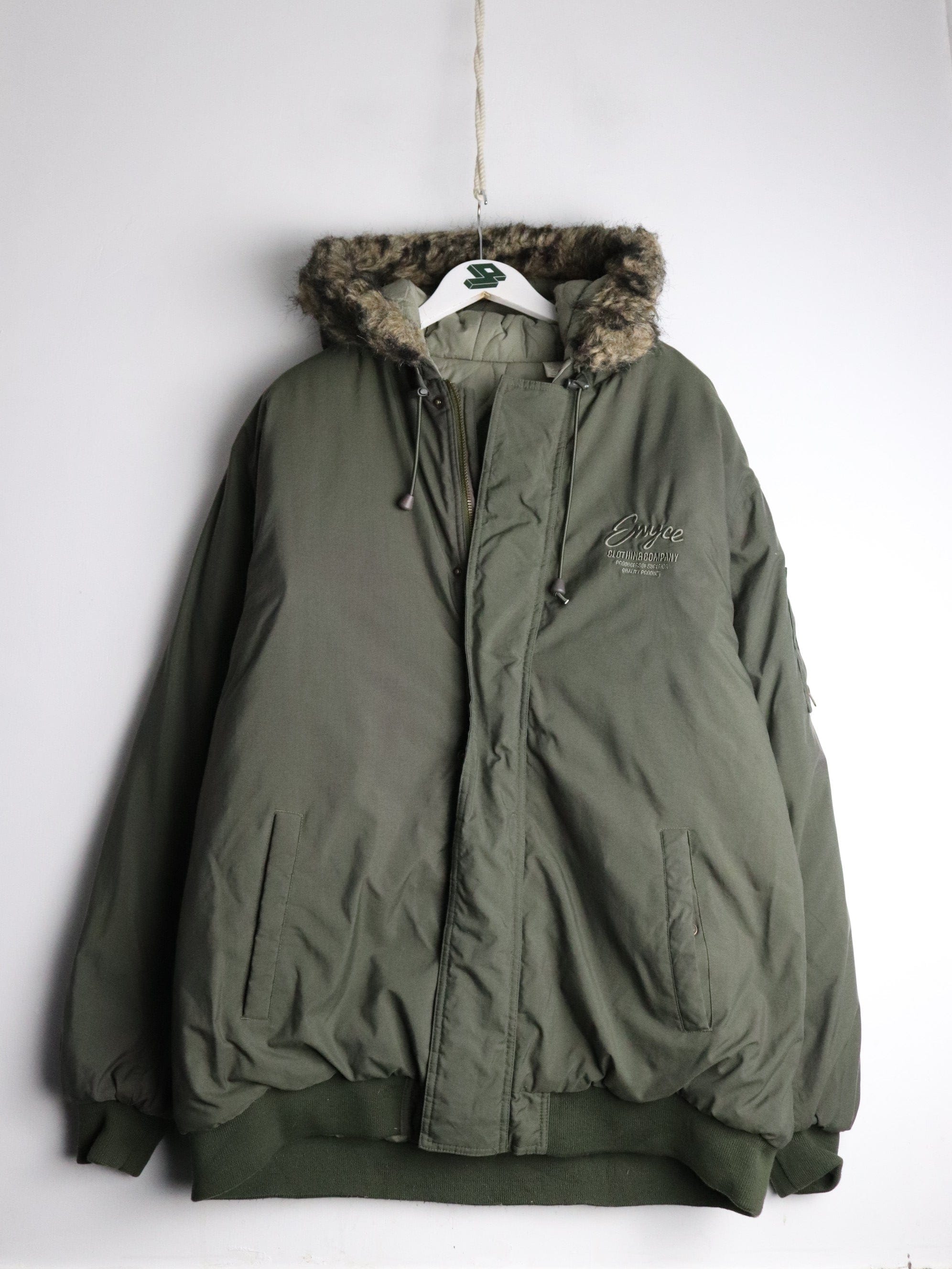 Enyce Jacket Mens 2XL Green Faux Fur Coat – Proper Vintage