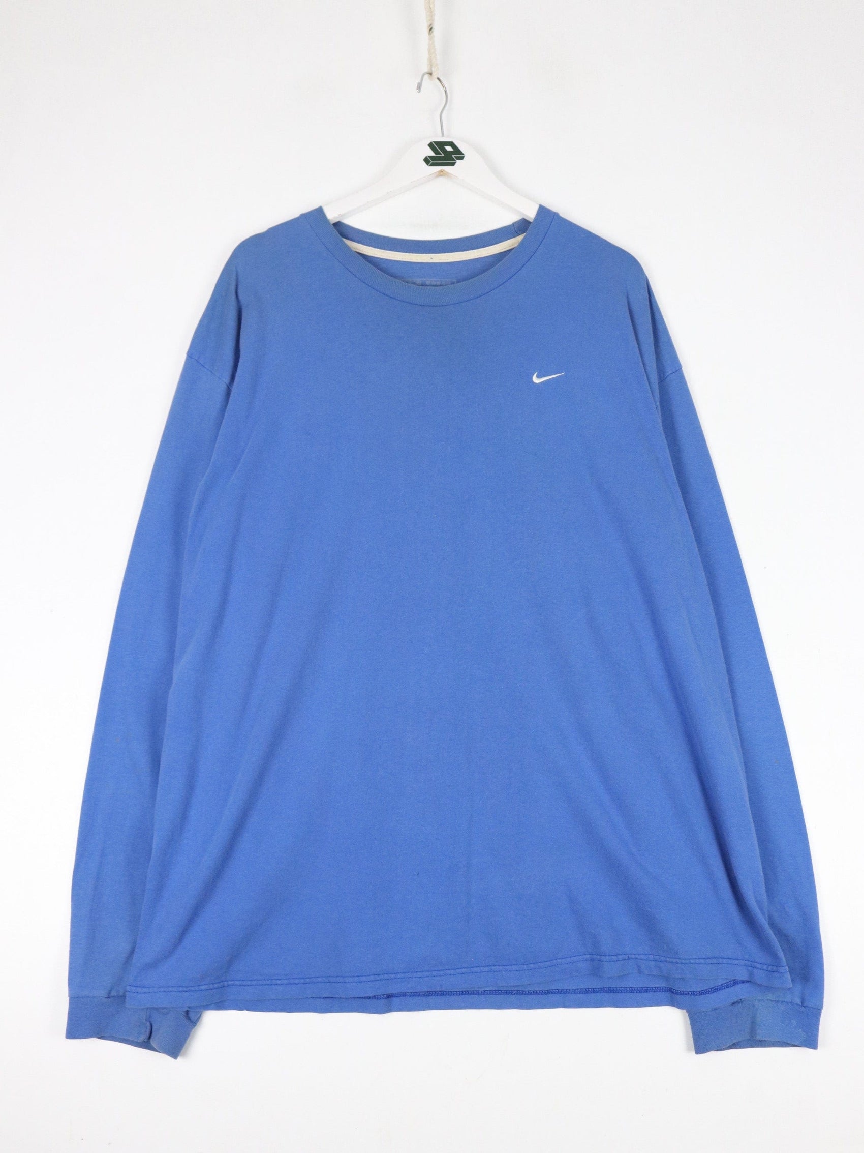 Nike T-Shirts & Tank Tops Nike T Shirt Mens Blue Swoosh Long Sleeve