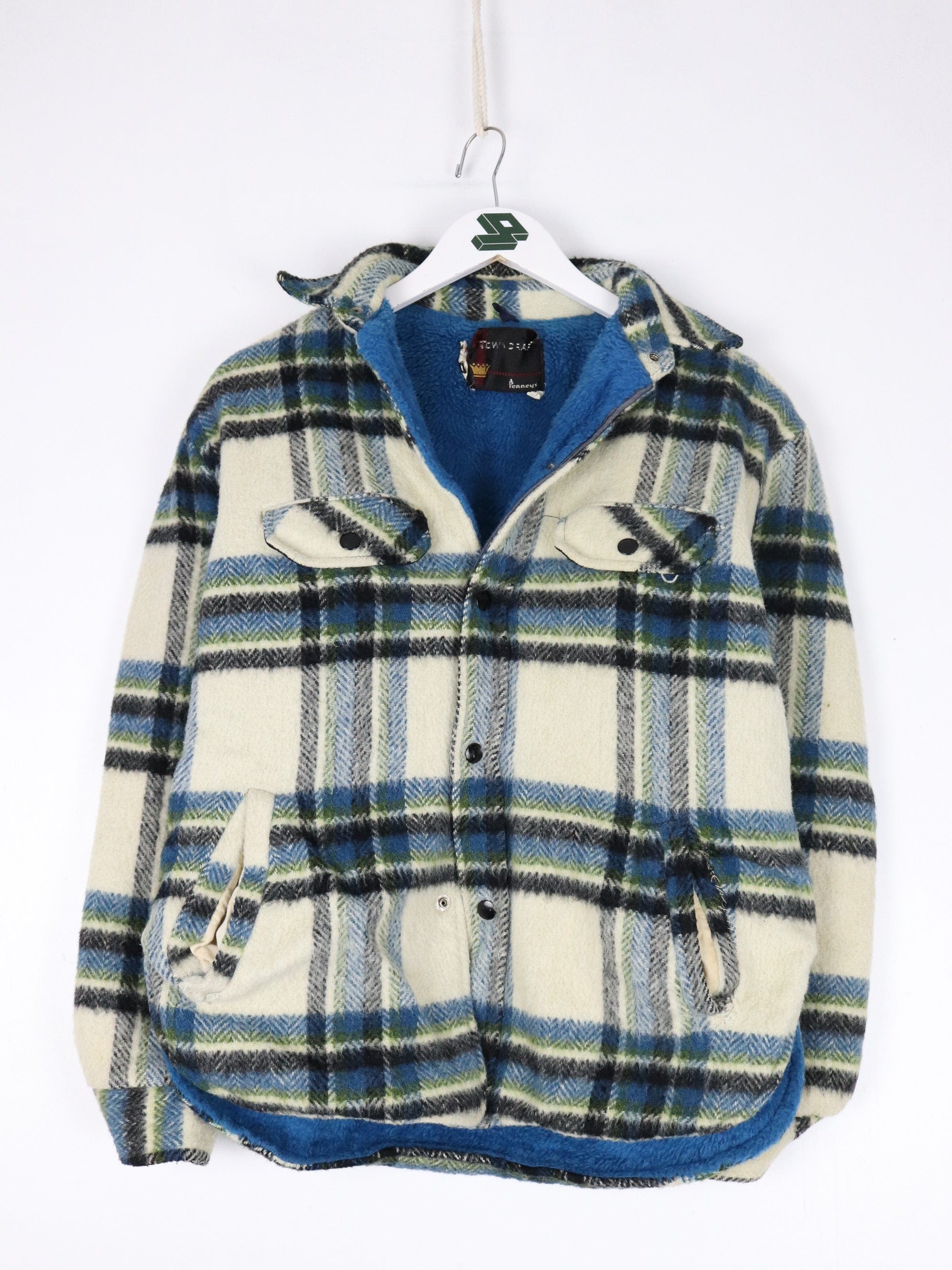 Vintage Towncraft Penneys Jacket Mens Small Beige Wool Flannel Outdoor –  Proper Vintage