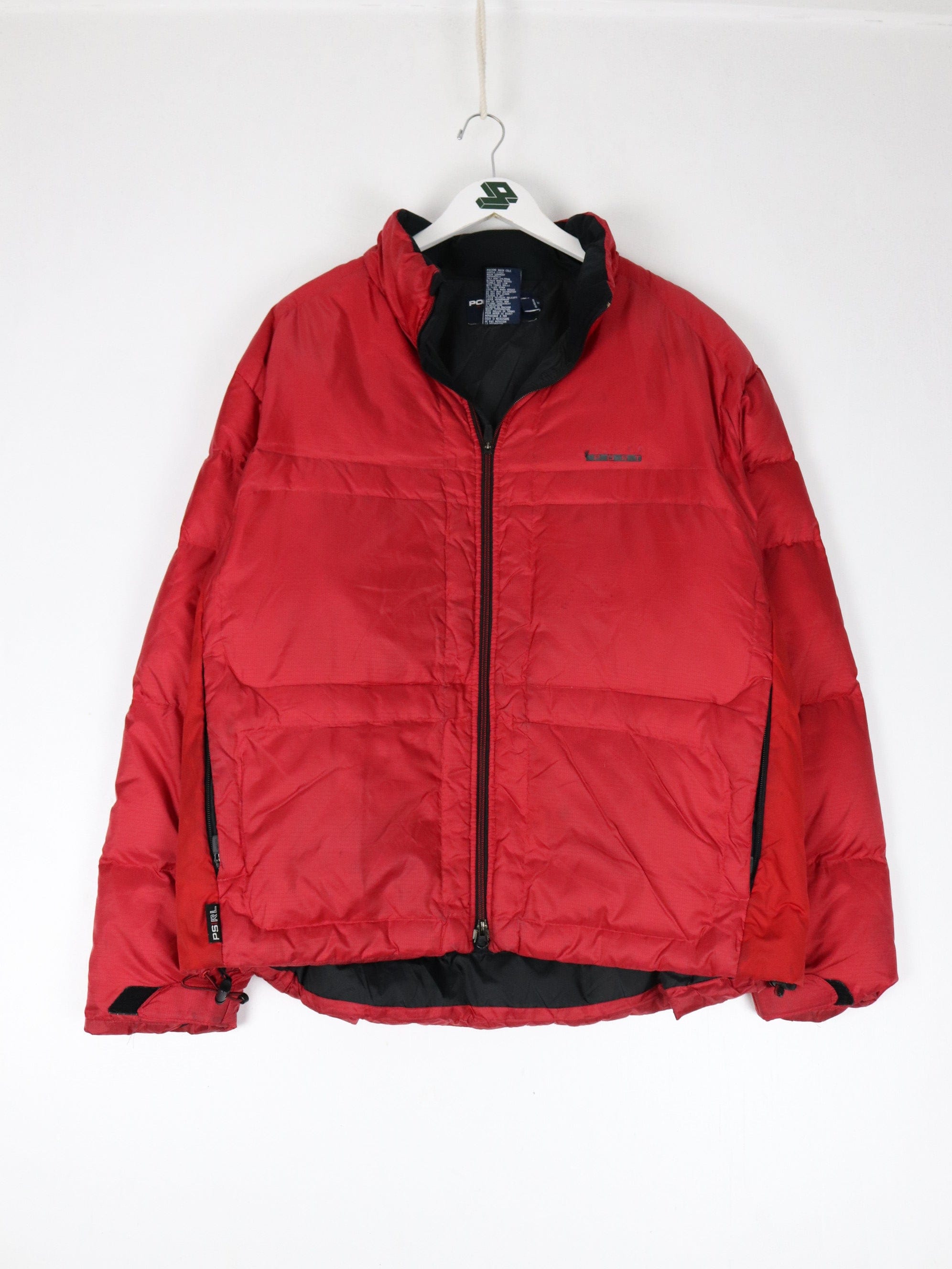Vintage Polo Sport Ralph Lauren Jacket Mens 2XL Red Down Puffer Coat