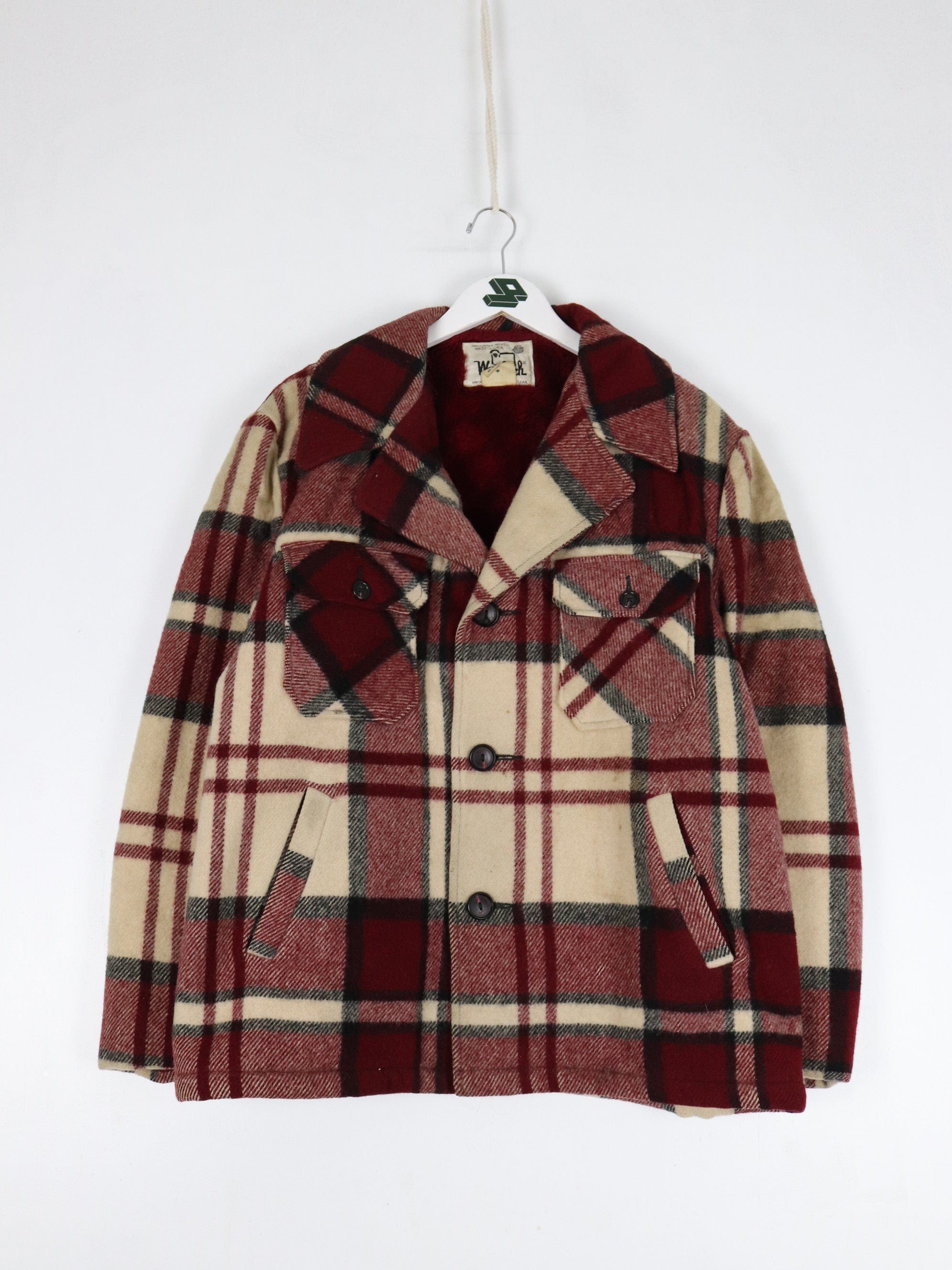 Vintage Woolrich Jacket Mens Large Red Wool Flannel Coat 70s 80s ...