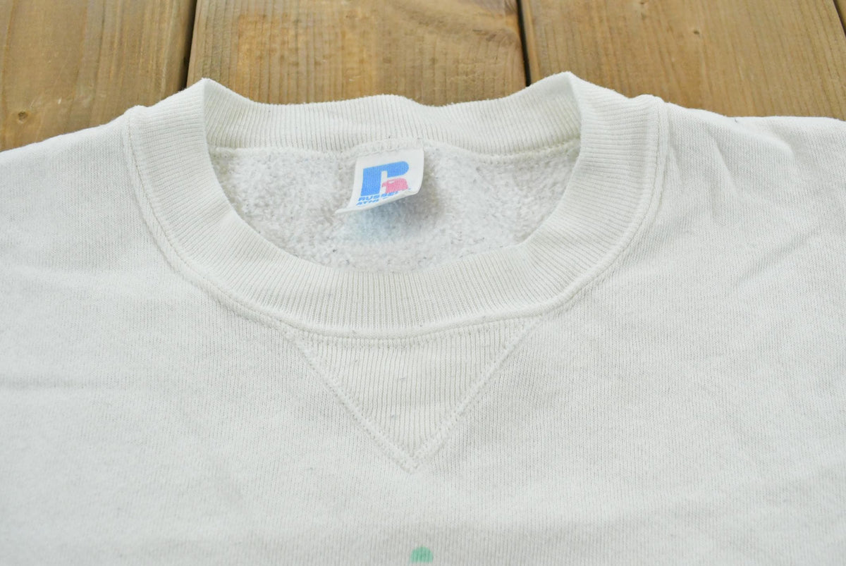 Vintage 1990s Russell Athletic Cape May Beach Chair Souvenir Crewneck Sweatshirt Men's L