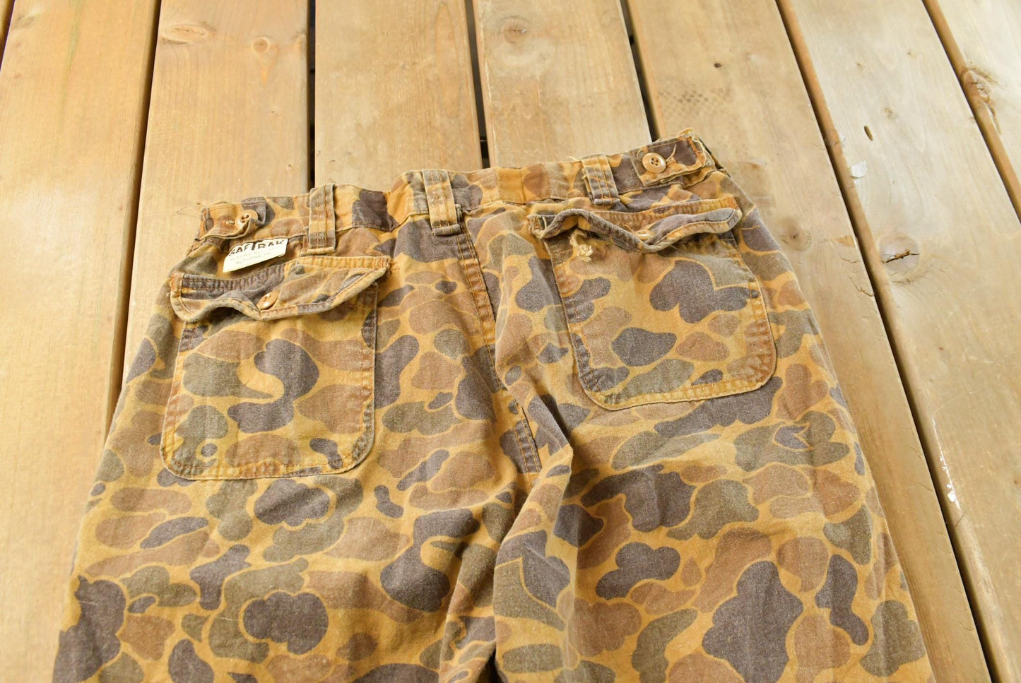 Vintage 1960s Saftbak Duck Camo Hunting Pants Men's 32 x 27