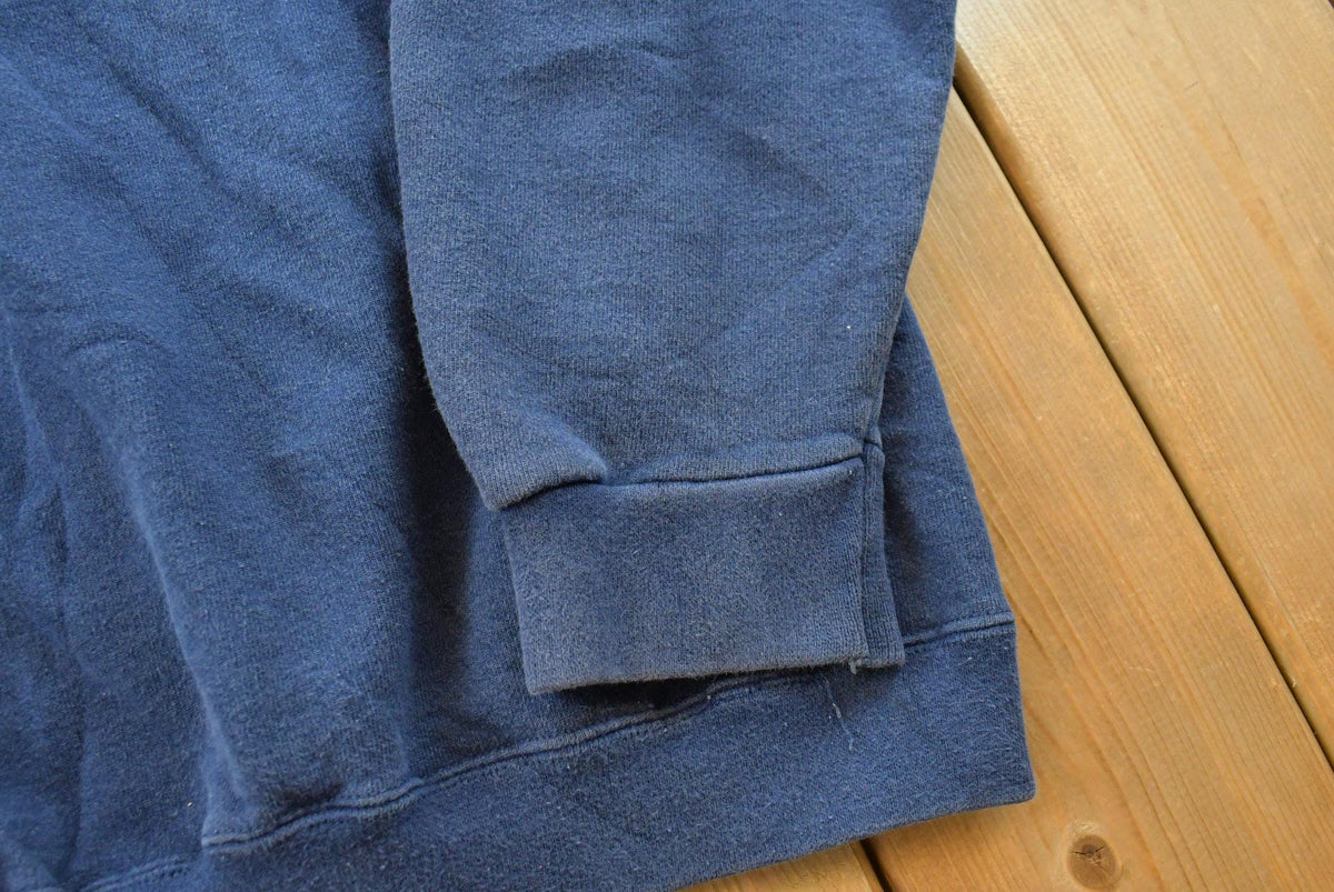 Vintage 1990s Tultex Blank Blue Turtleneck Sweatshirt Men's XL