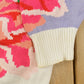 Vintage 1990s Floral Knit Cardigan Sweater Women's L