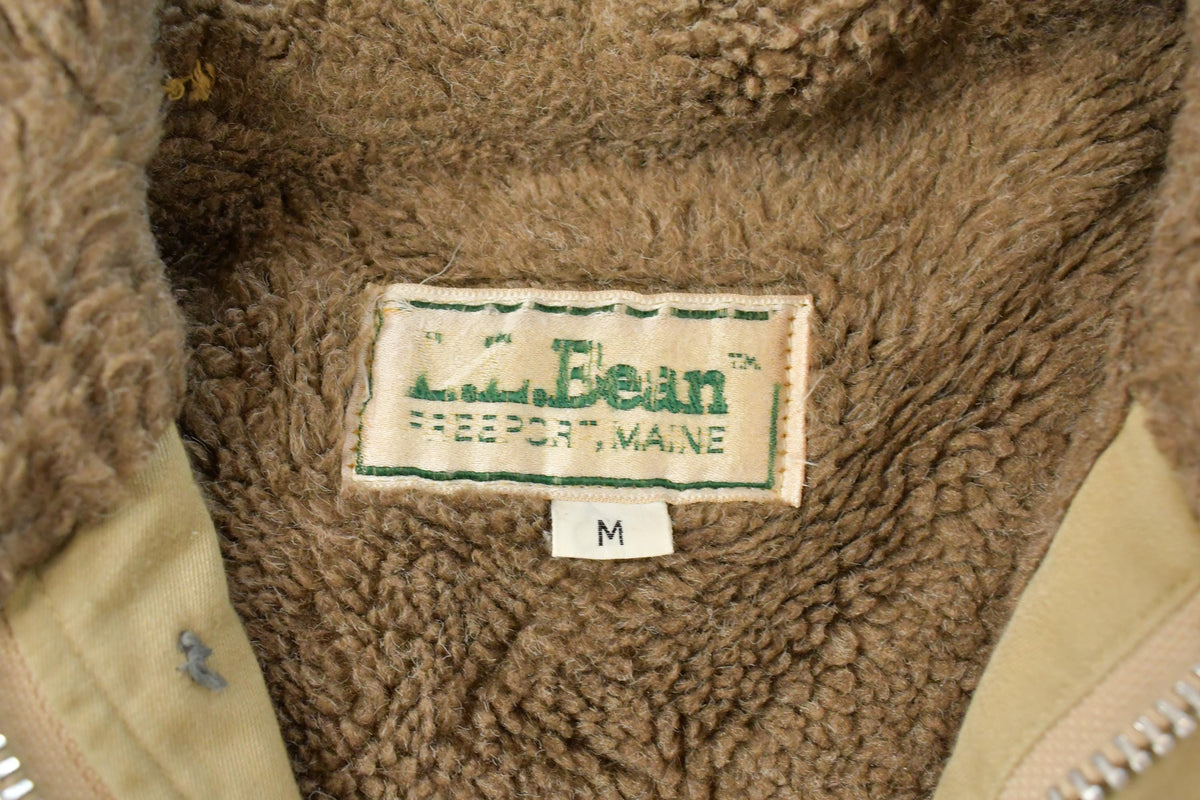 Vintage 1980s L.L. Bean Sherpa Lined Long Parka Field Jacket Men's Medium
