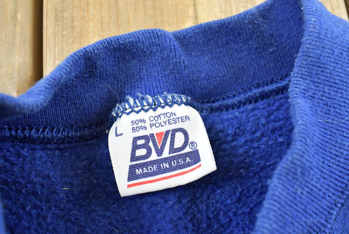 Vintage 1990s BVD Blue Blank Crewneck Sweatshirt Men's L