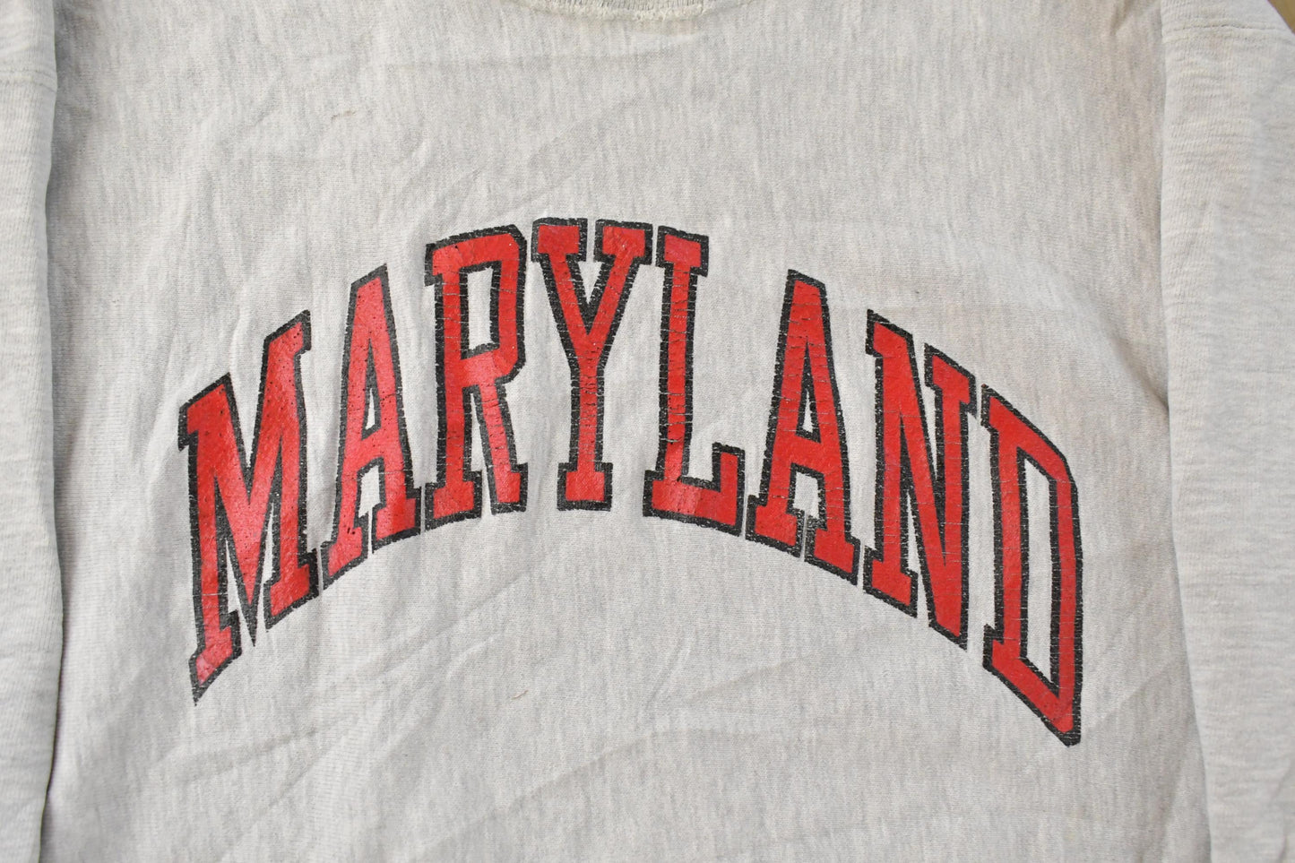 Vintage 1980s University Of Maryland Champion Reverse Weave Crewneck Sweatshirt Men's 2XL