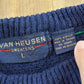 Vintage 1990s Van Heusen Acrylic Knit Striped Crewneck Sweater Men's M