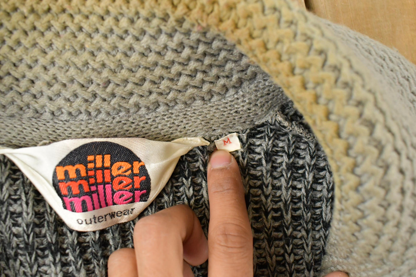 Vintage 1970s Miller Southwestern Knit Cardigan Sweater Men's M