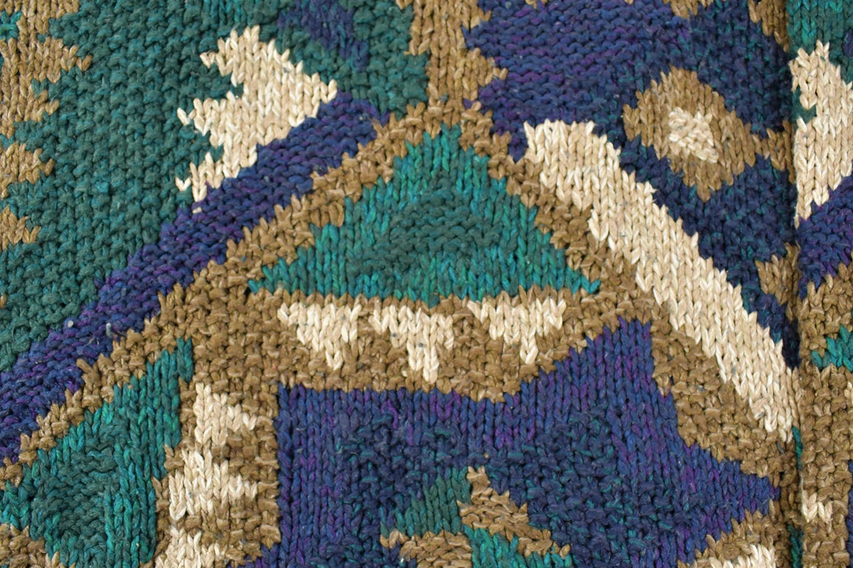 Vintage 1990s Northern Isles Knit Abstract Pattern Crewneck Sweater Mens XL