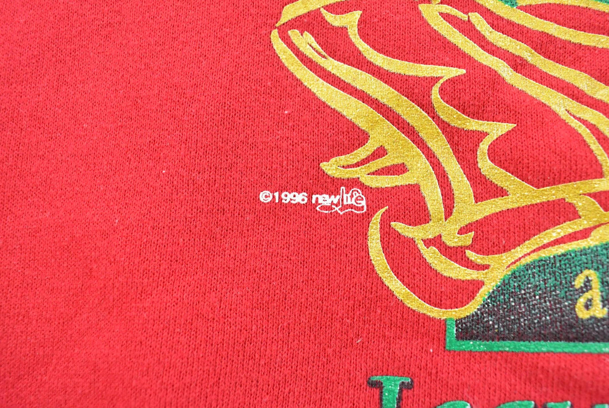Vintage 1996 Lee Cotton Blend Behold Jesus The Lord Crewneck Sweatshirt Men's M