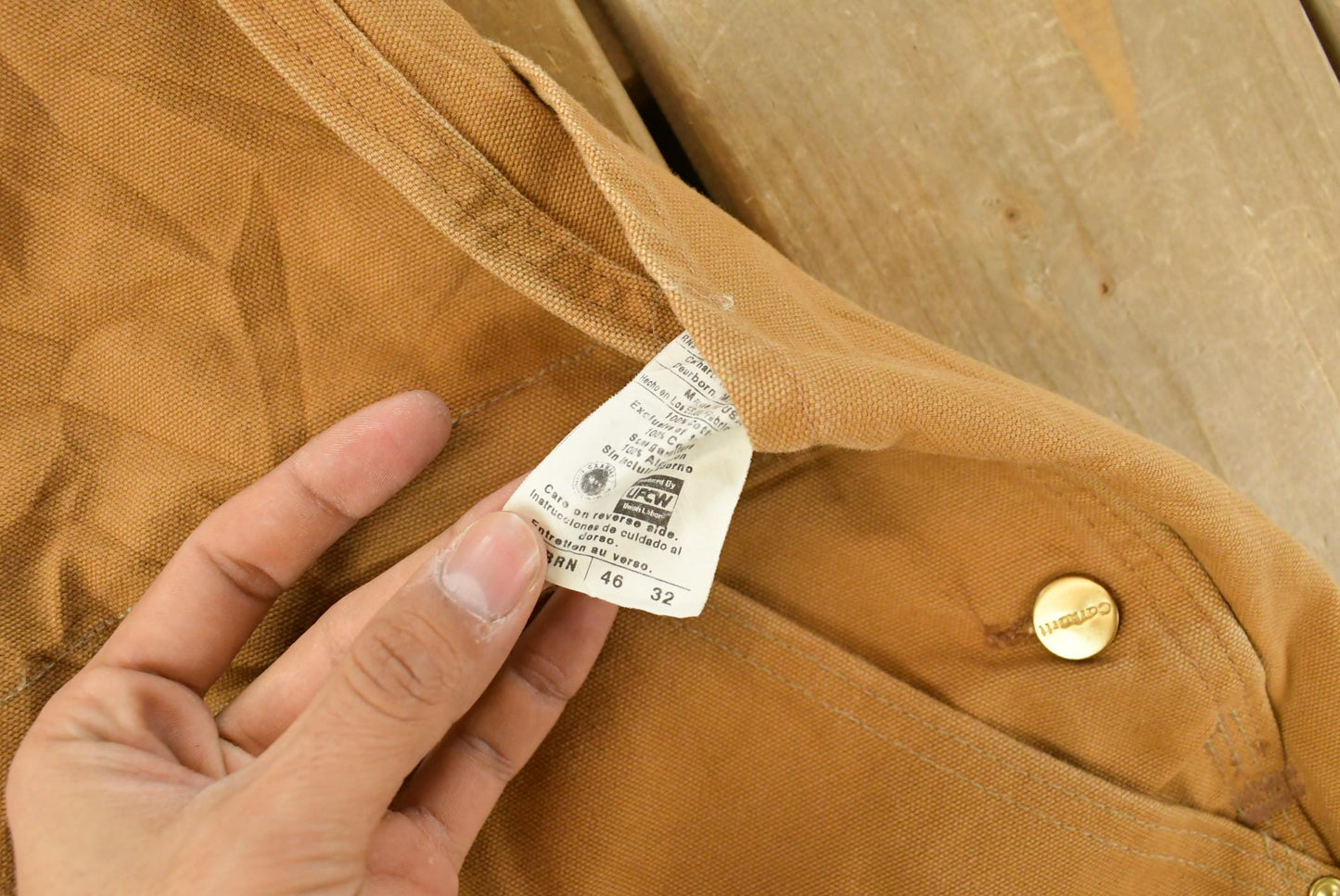 Vintage 1990s Carhartt Double Knee Canvas Bib Overalls Men's 46 x 31