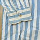 Vintage 1990s Fluid Blues Striped Flannel Hooded Button Up Shirt Mens XL