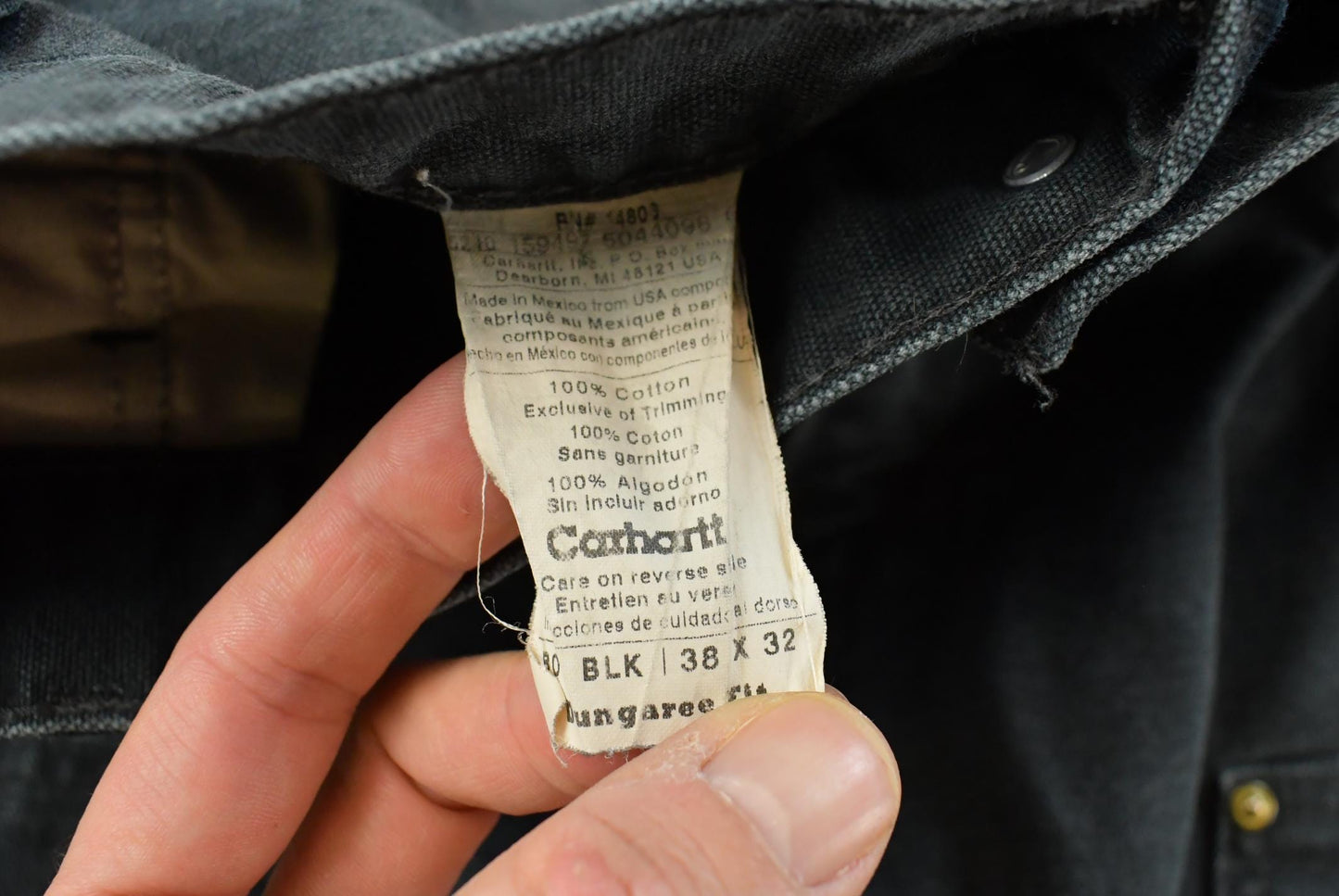 Vintage 2000s Carhartt Double Knee Denim Black Jeans Men's 36 x 25.5
