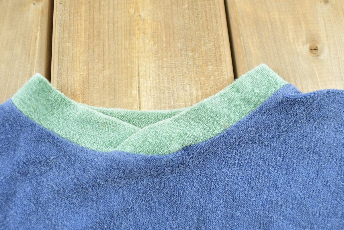 Vintage 1980s Striped Terry Cloth Sweatshirt Men's S