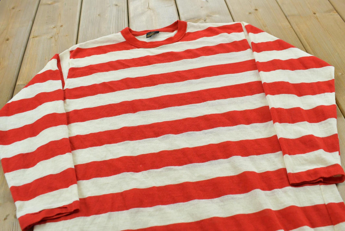 Vintage 1980s Sears Striped Long Sleeve T-Shirt Men's L