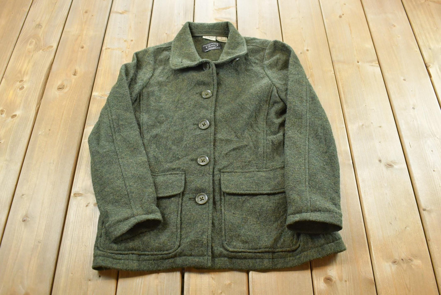 Vintage 2000s L.L. Bean Wool Bellandi Italian Fabric Shacket Women's M / Y2K Outdoor / Streetwear / Layering