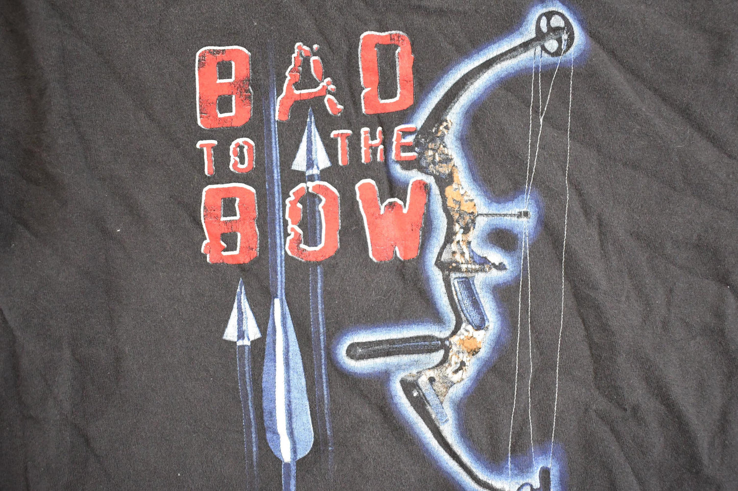 Vintage 1990s Bad To The Bow Souvenir Bow And Arrow Crewneck Shirt Men's M