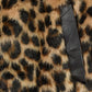 Vintage 1990s T Tahari Leopard Print Faux Fur Jacket Coat Women's Small