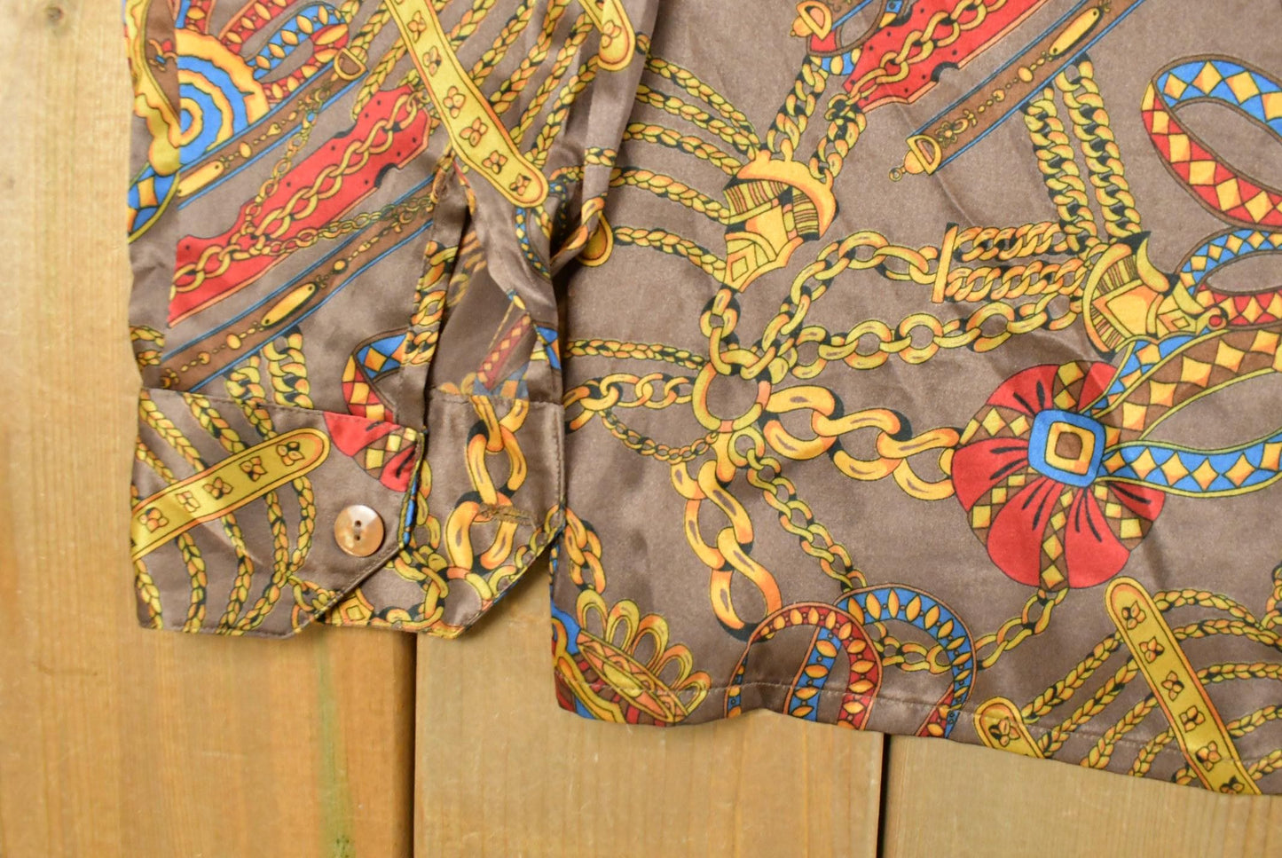 Vintage 1990s Marcella Silk Style Button Up Shirt Women's XL