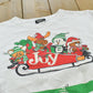 Vintage 1990s Joy Christmas Sled Animals Crewneck Sweatshirt Women's XL