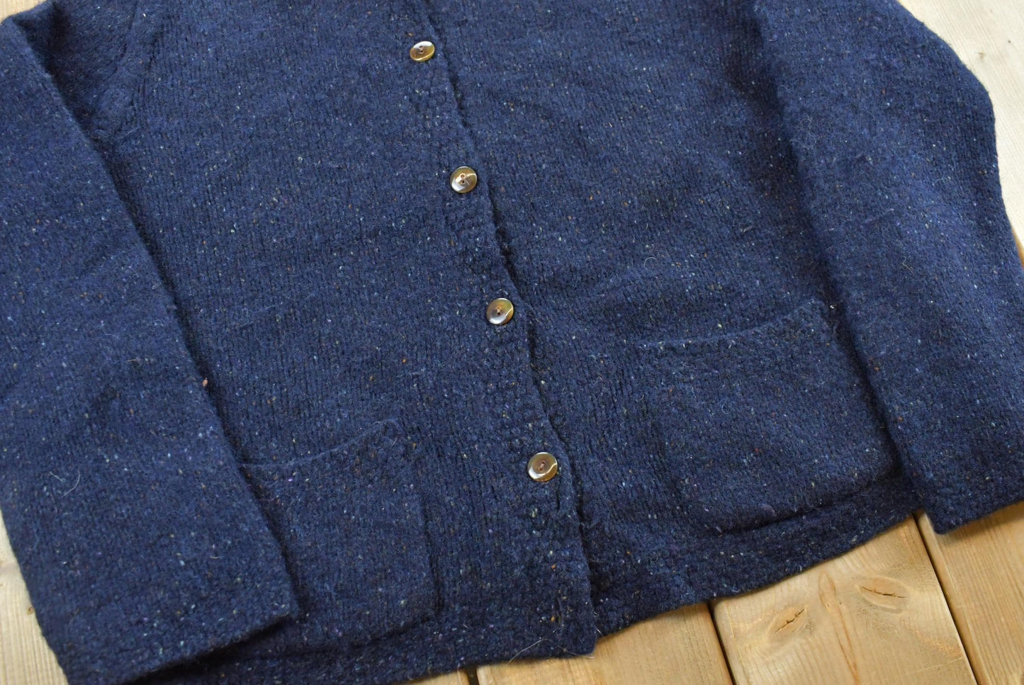 Vintage 1990s Lands End Knit Cardigan Sweater Womens L