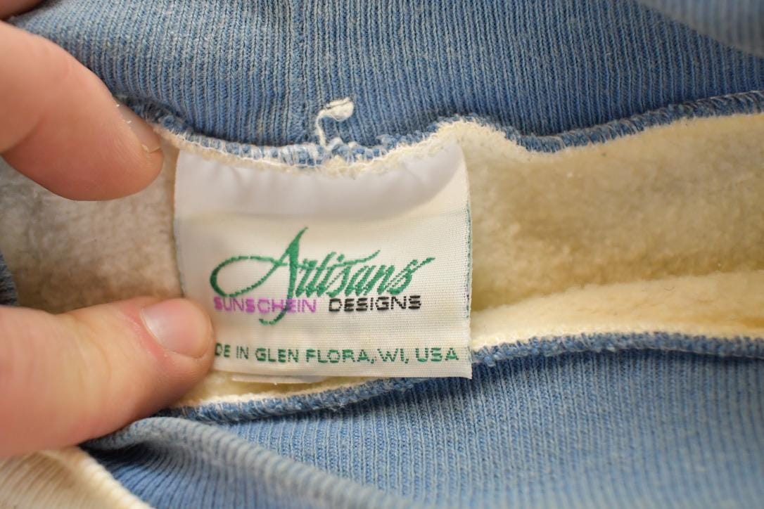 Vintage 1990s Artisans Winter Theme AOP Double Collar Crewneck Sweatshirt Men's L