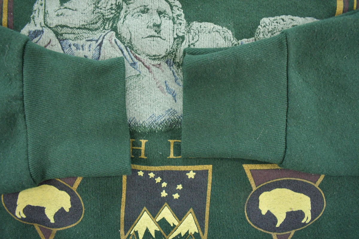 Vintage 1990s Mount Rushmore South Dakota Graphic Travel Crewneck Sweatshirt Men's M