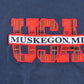 Vintage 1990s Muskegon Michigan Travel Crewneck Sweatshirt Men's 2XL