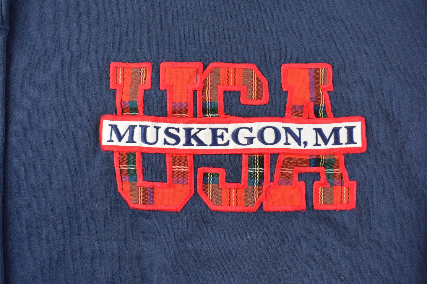 Vintage 1990s Muskegon Michigan Travel Crewneck Sweatshirt Men's 2XL