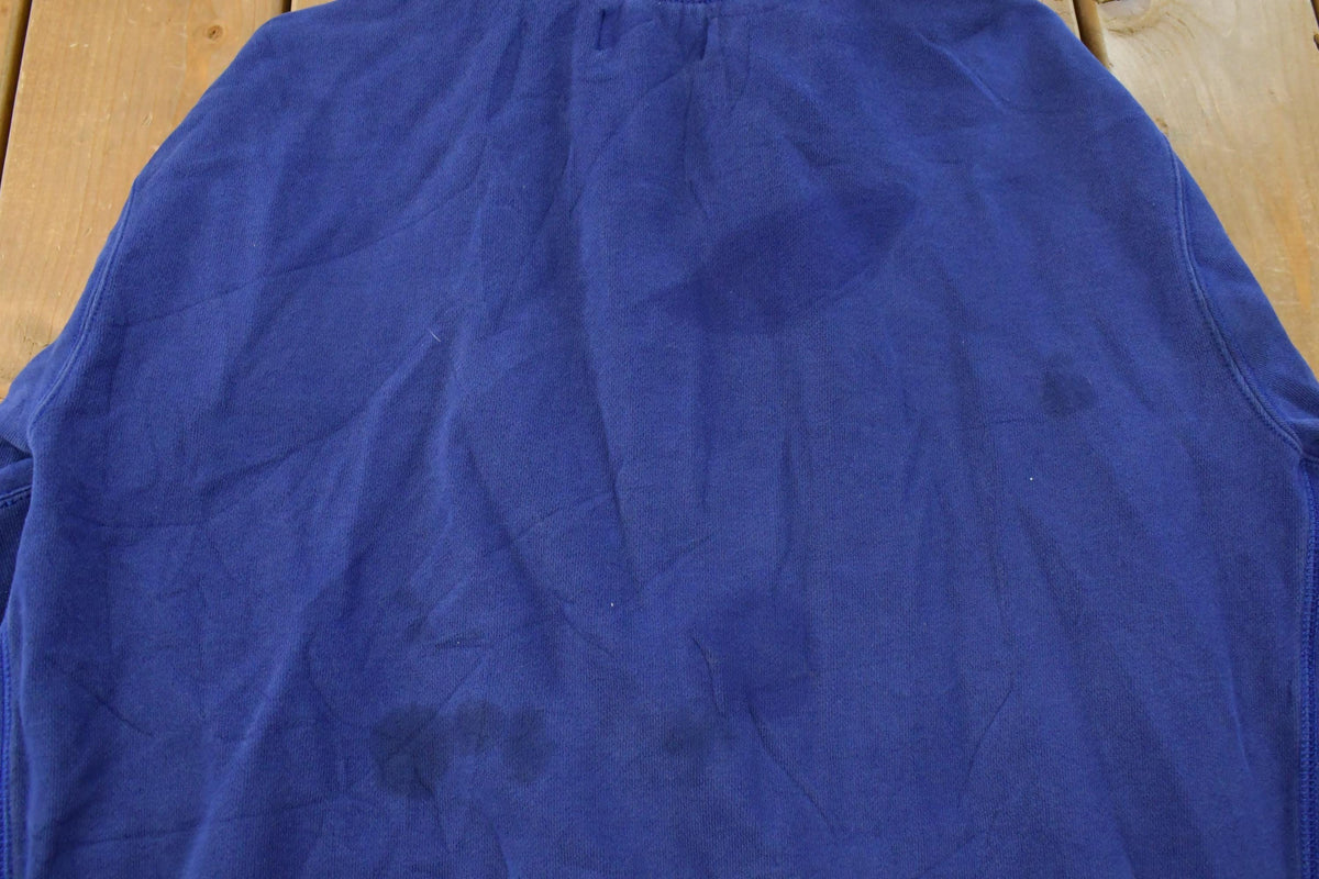Vintage 1990s Polo Ralph Lauren Blue Thermal Lined Full Zip Hoodie Men's 2XL