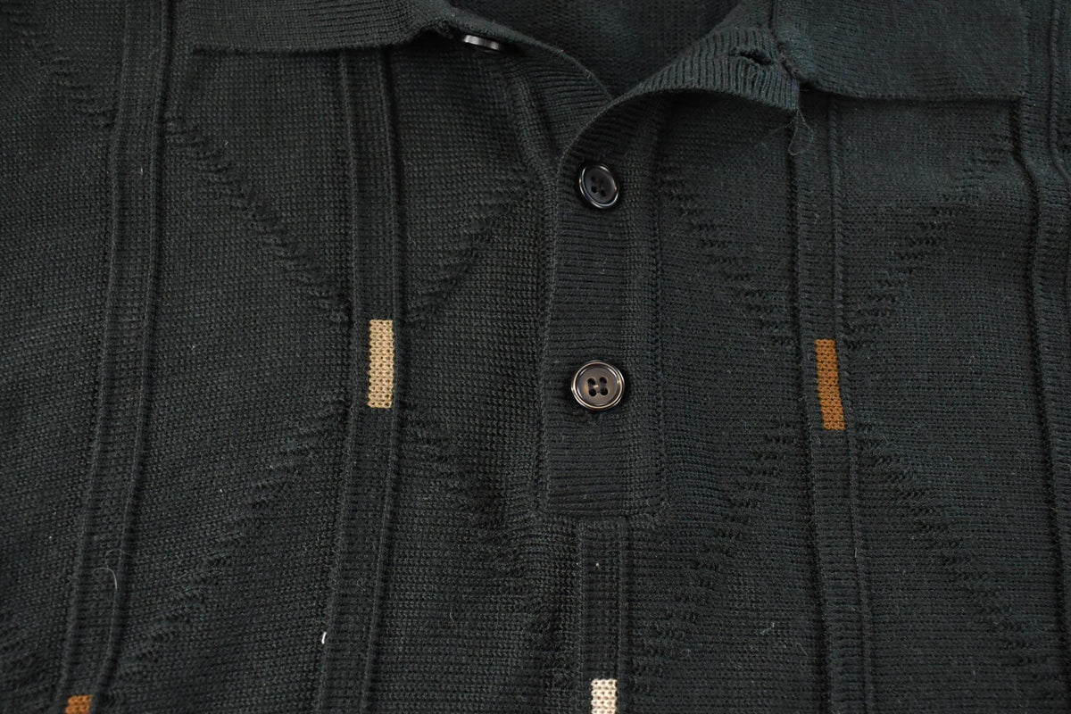Vintage 1990s Peletti Knit Polo Collared Sweater Men's Large