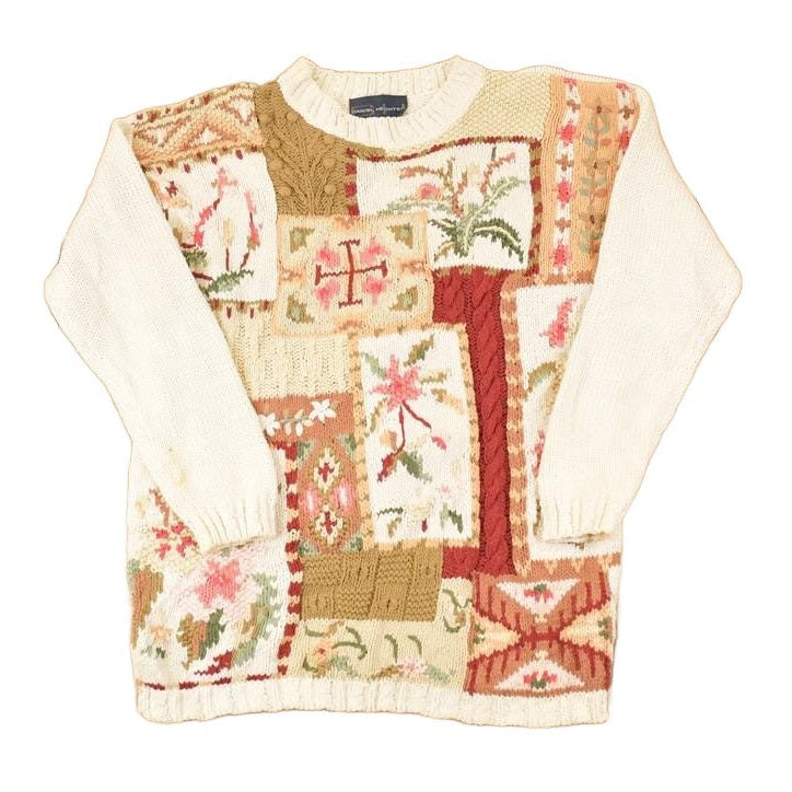 Vintage 1990s Daniel Hechter Chunky Cable Knit Crewneck Sweater Women's M