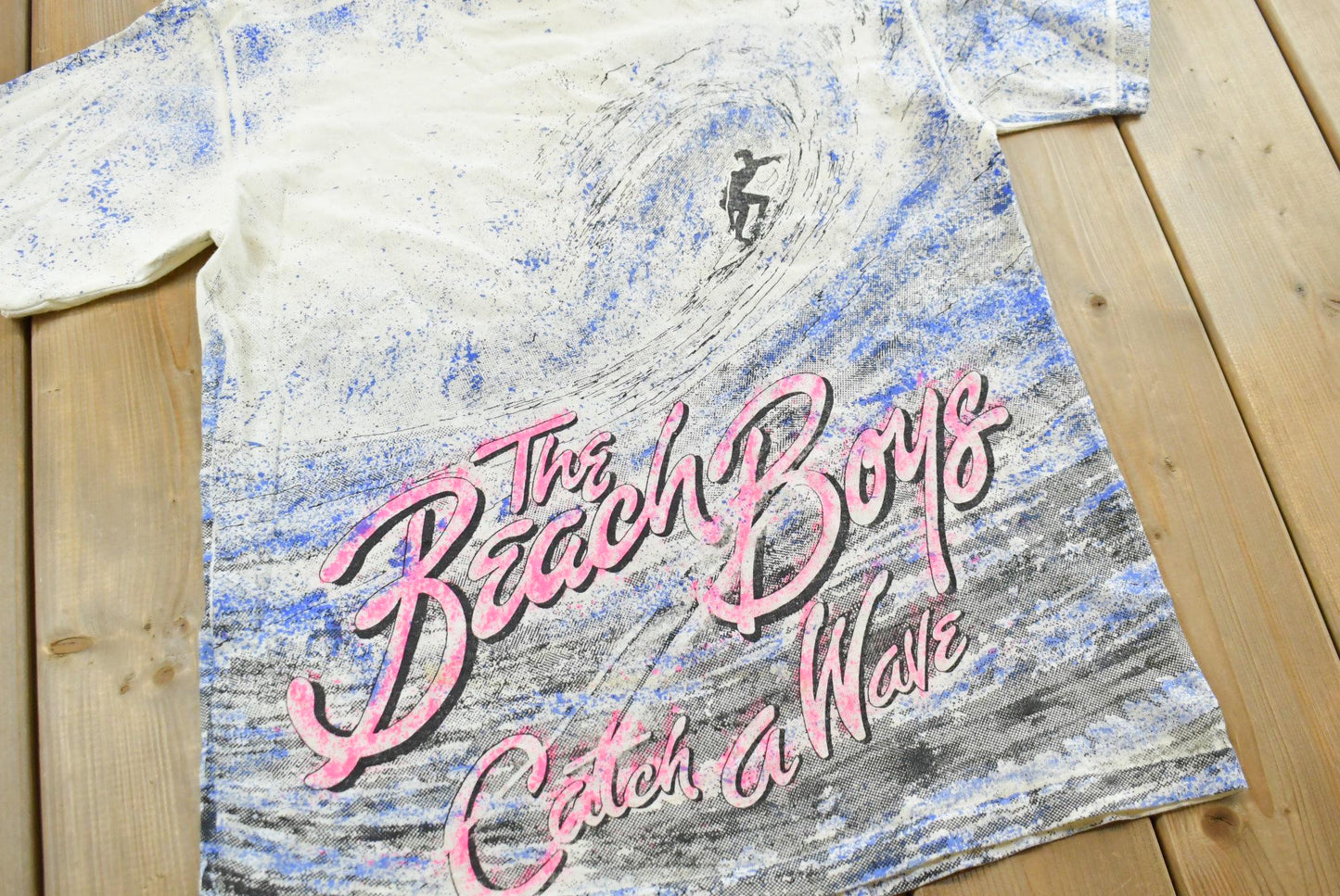 Vintage 1990 The Beach Boys Catch a Wave AOP Surfing Rock Band T-Shirt Men's M