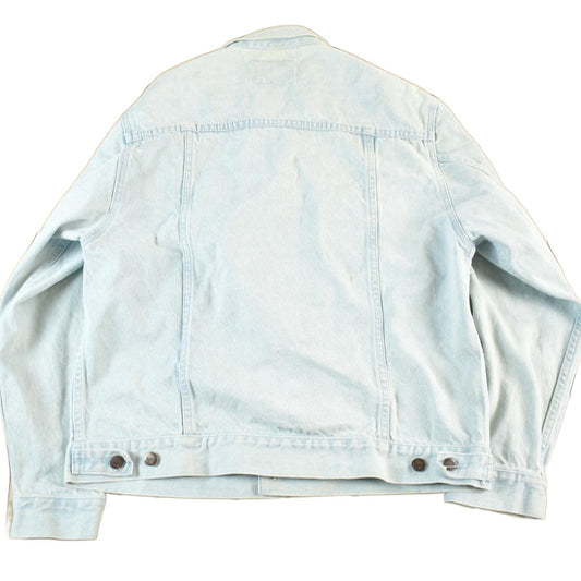 Vintage 1990s Learsi Bleach Acid Wash Denim Jean Trucker Jacket Women's Large