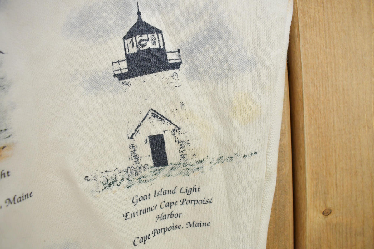 Vintage 1990s Art Unlimited Lighthouse All Over Print Cardigan Sweater Men's L
