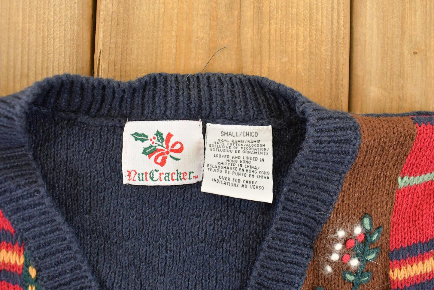 Vintage 1990s Nutcracker Christmas Theme Knit Cardigan Sweater Vest Women's Small