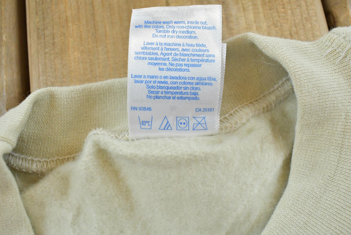 Vintage 1990s Blank Beige Crewneck Sweatshirt Men's M