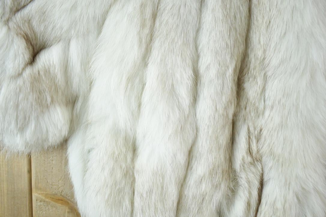 Vintage 1980s Saga Fox Fur Mid Length Coat Made In USA