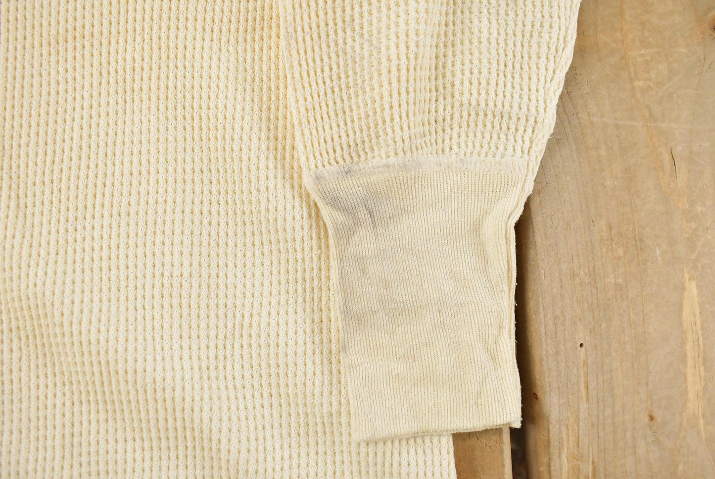 Vintage 1970s Thermal Waffle Knit Long Sleeve Shirt Men's M-L