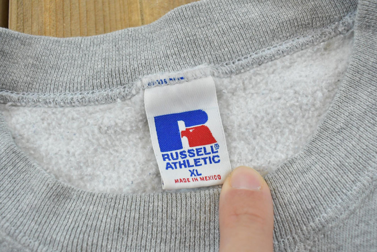 Vintage 1990s Russell Athletic Blank Gray Crewneck Sweatshirt Men's L